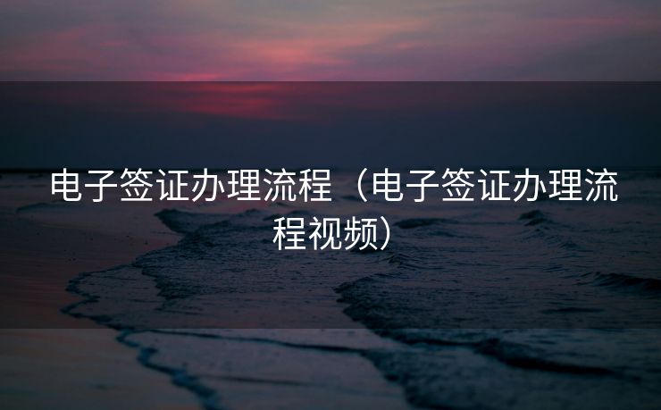 电子签证办理流程(电子签证办理流程视频) 电子签证办理流程(电子签证办理流程视频)