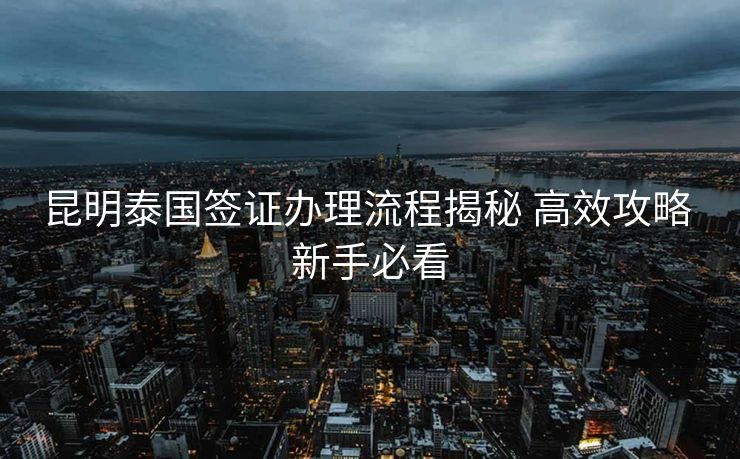昆明泰国签证办理流程揭秘 高效攻略 新手必看 昆明泰国签证办理流程揭秘 高效攻略 新手必看