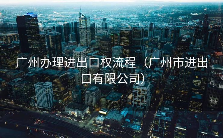广州办理进出口权流程（广州市进出口有限公司）