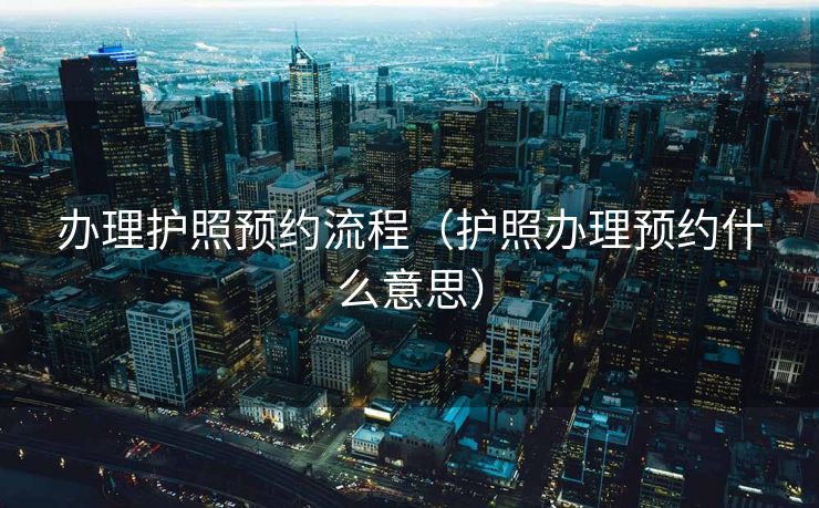 办理护照预约流程（护照办理预约什么意思）