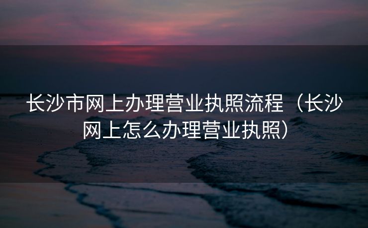 长沙市网上办理营业执照流程（长沙网上怎么办理营业执照）