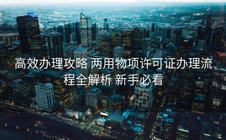 高效办理攻略 两用物项许可证办理流程全解析 新手必看 高效办理攻略 两用物项许可证办理流程全解析 新手必看