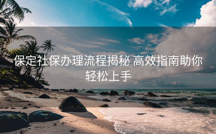 保定社保办理流程揭秘 高效指南助你轻松上手