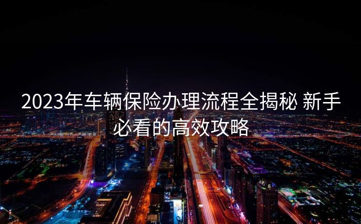 2023年车辆保险办理流程全揭秘 新手必看的高效攻略