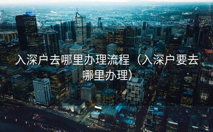 入深户去哪里办理流程（入深户要去哪里办理）