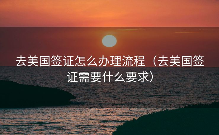 去美国签证怎么办理流程（去美国签证需要什么要求）