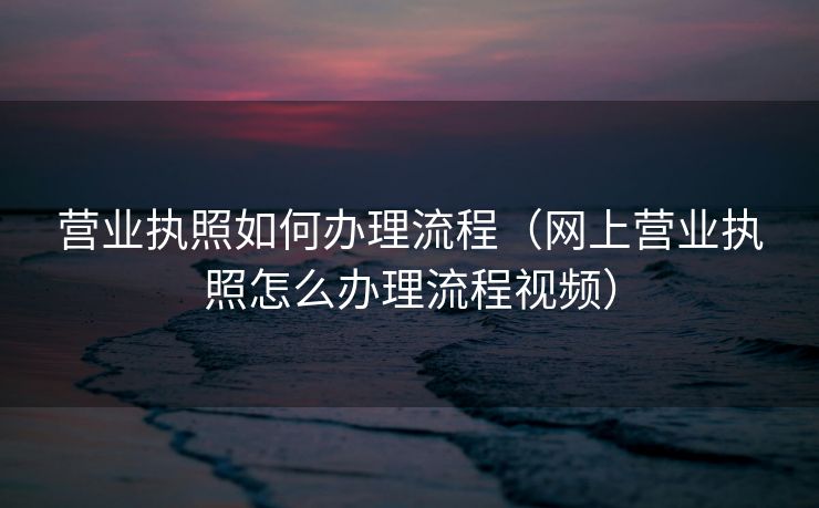 营业执照如何办理流程（网上营业执照怎么办理流程视频）