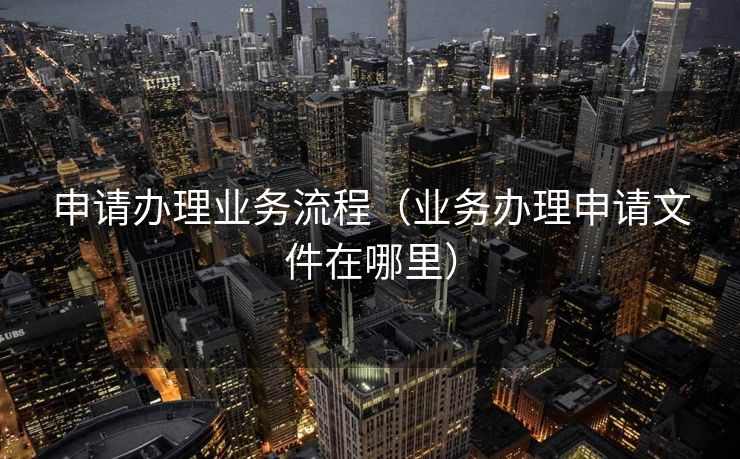 申请办理业务流程（业务办理申请文件在哪里）