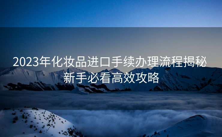 2023年化妆品进口手续办理流程揭秘 新手必看高效攻略