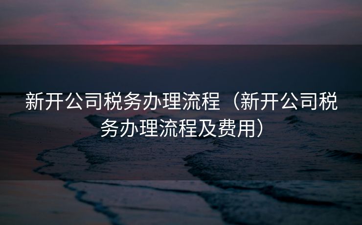 新开公司税务办理流程（新开公司税务办理流程及费用）