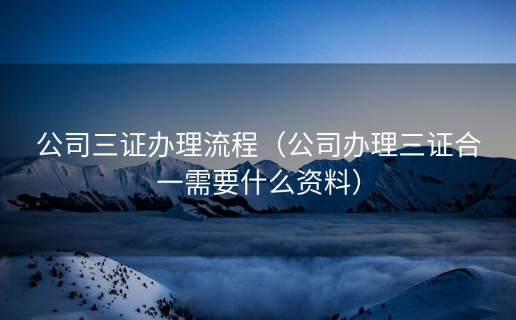 公司三证办理流程（公司办理三证合一需要什么资料）