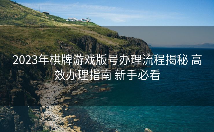 2023年棋牌游戏版号办理流程揭秘 高效办理指南 新手必看
