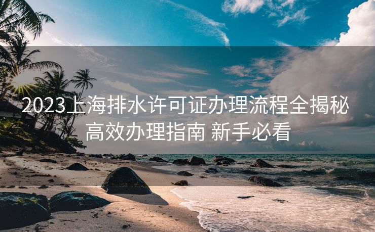 2023上海排水许可证办理流程全揭秘 高效办理指南 新手必看 2023上海排水许可证办理流程全揭秘 高效办理指南 新手必看