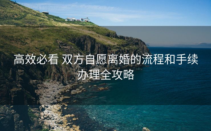 高效必看 双方自愿离婚的流程和手续办理全攻略 高效必看 双方自愿离婚的流程和手续办理全攻略