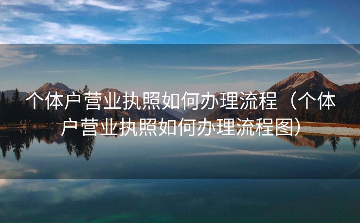 个体户营业执照如何办理流程（个体户营业执照如何办理流程图）