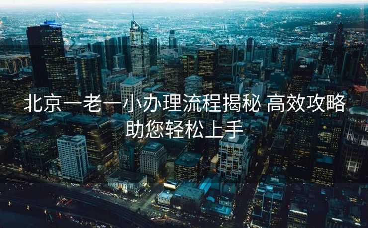 北京一老一小办理流程揭秘 高效攻略助您轻松上手