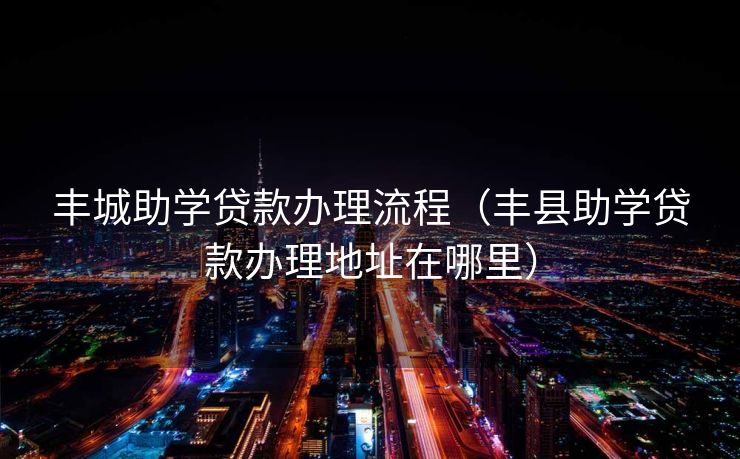 丰城助学贷款办理流程（丰县助学贷款办理地址在哪里）