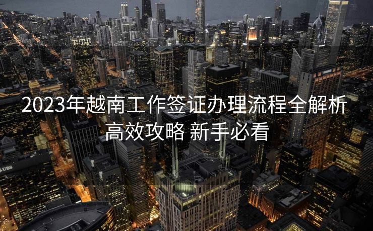 2023年越南工作签证办理流程全解析 高效攻略 新手必看