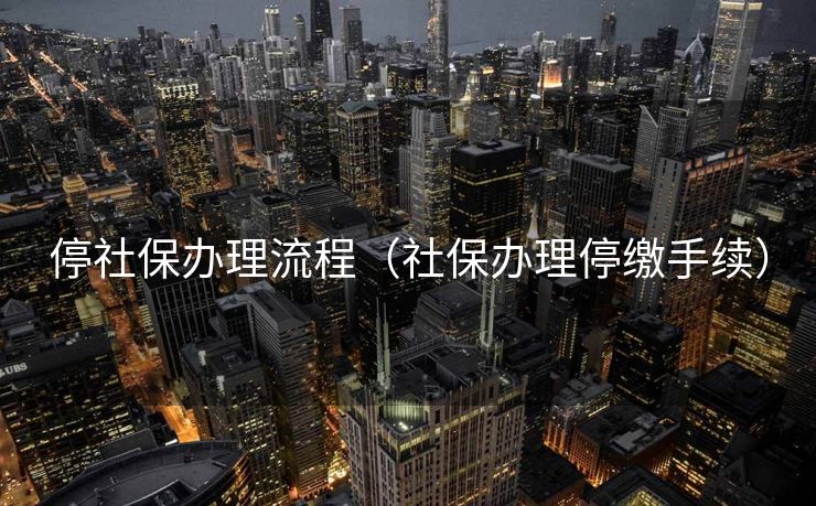 停社保办理流程（社保办理停缴手续）