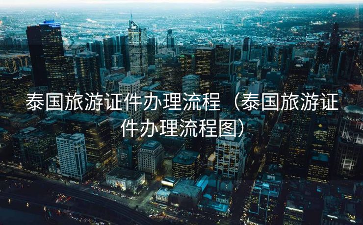 泰国旅游证件办理流程（泰国旅游证件办理流程图）