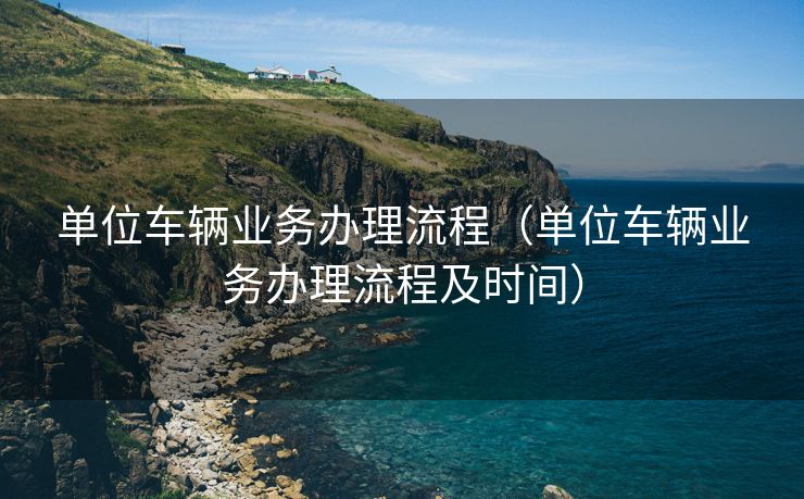 单位车辆业务办理流程（单位车辆业务办理流程及时间）