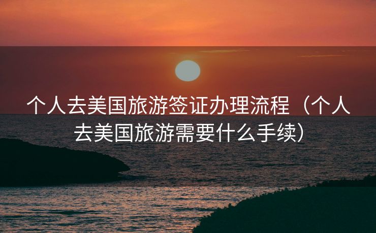 个人去美国旅游签证办理流程（个人去美国旅游需要什么手续）