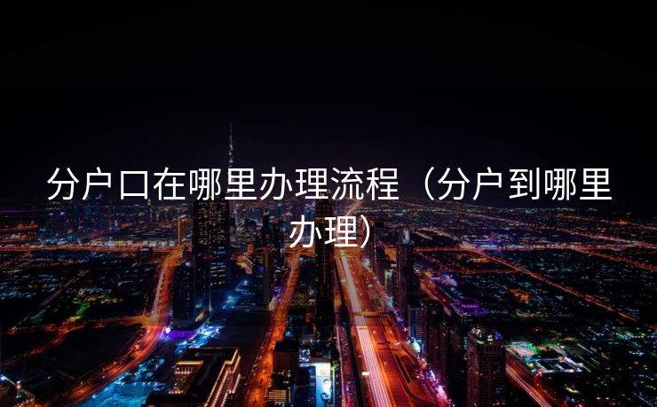 分户口在哪里办理流程（分户到哪里办理）