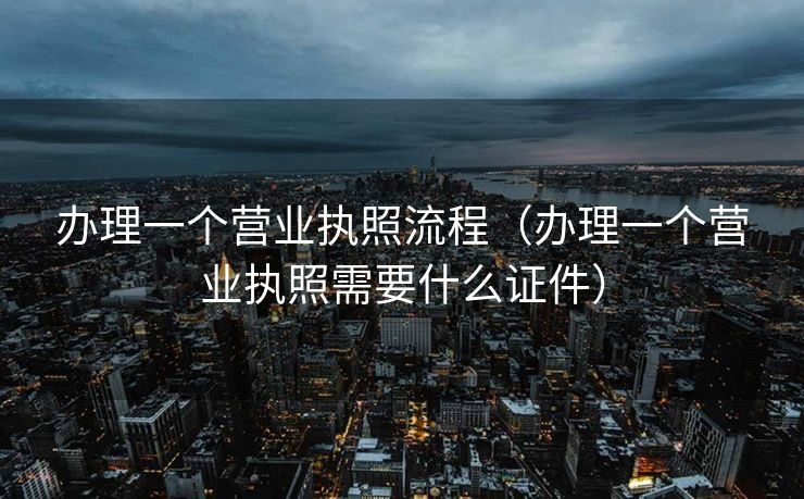 办理一个营业执照流程（办理一个营业执照需要什么证件）