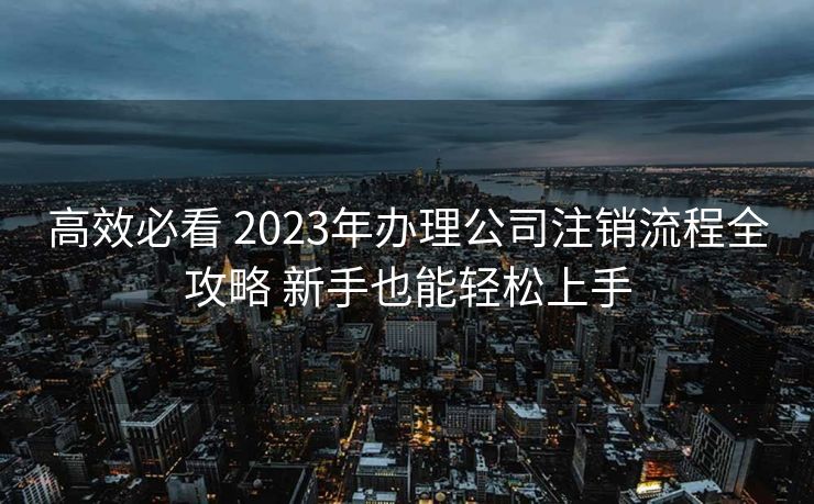 高效必看 2023年办理公司注销流程全攻略 新手也能轻松上手
