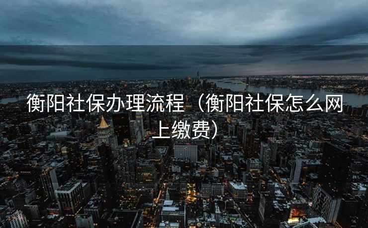 衡阳社保办理流程（衡阳社保怎么网上缴费）