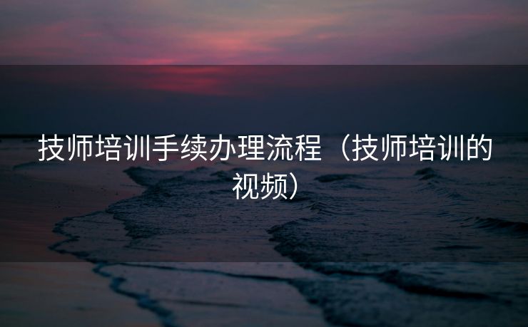 技师培训手续办理流程（技师培训的视频）