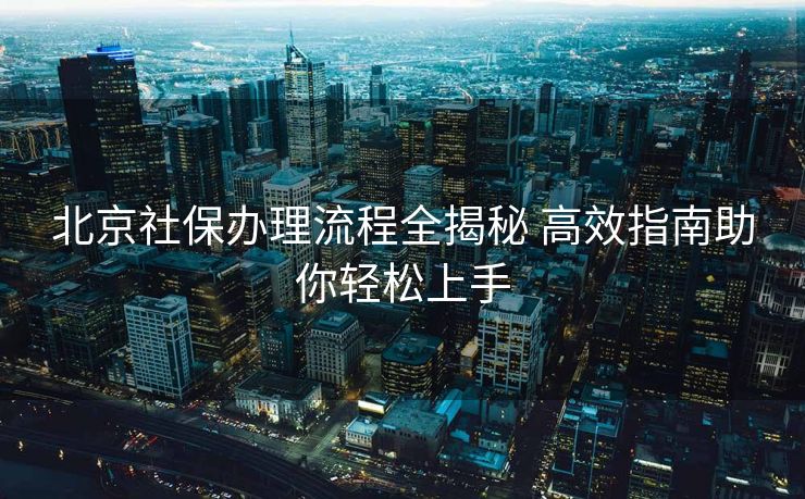 北京社保办理流程全揭秘 高效指南助你轻松上手