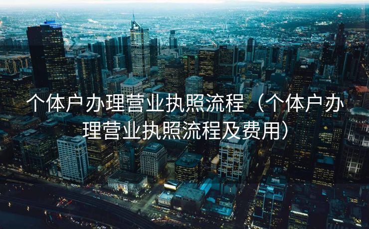 个体户办理营业执照流程（个体户办理营业执照流程及费用）