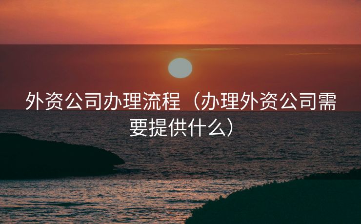 外资公司办理流程（办理外资公司需要提供什么）