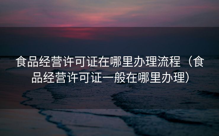 食品经营许可证在哪里办理流程（食品经营许可证一般在哪里办理）