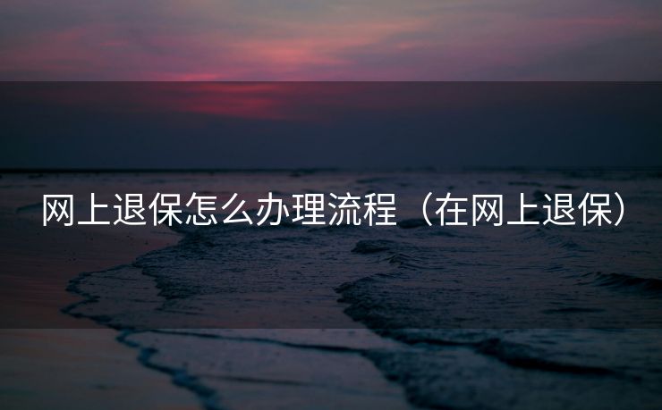 网上退保怎么办理流程（在网上退保）