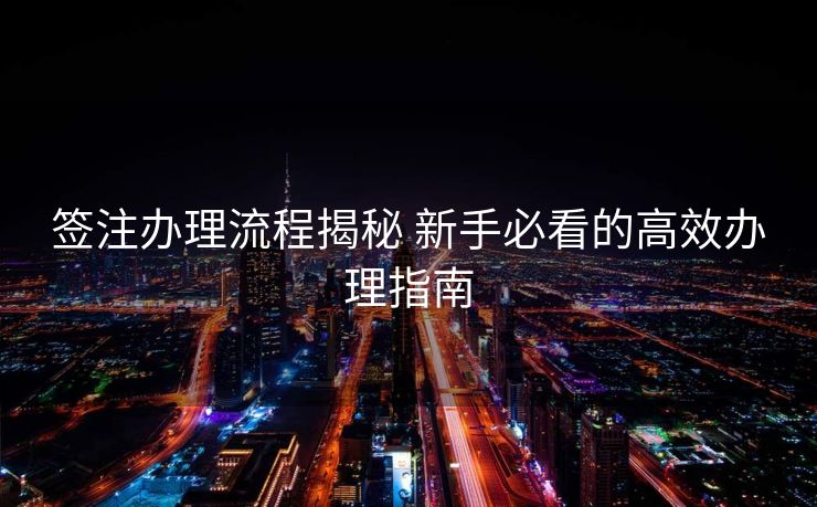 签注办理流程揭秘 新手必看的高效办理指南 签注办理流程揭秘 新手必看的高效办理指南