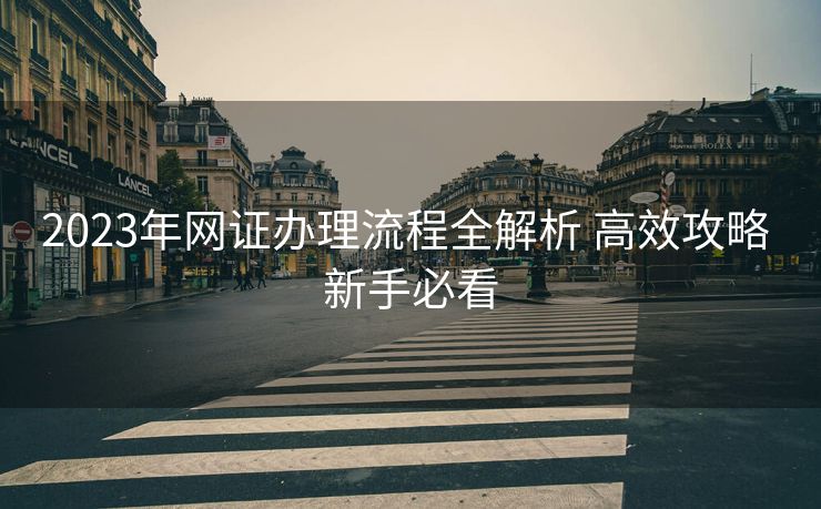 2023年网证办理流程全解析 高效攻略 新手必看 2023年网证办理流程全解析 高效攻略 新手必看