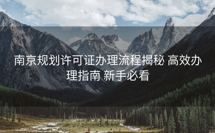 南京规划许可证办理流程揭秘 高效办理指南 新手必看 南京规划许可证办理流程揭秘 高效办理指南 新手必看