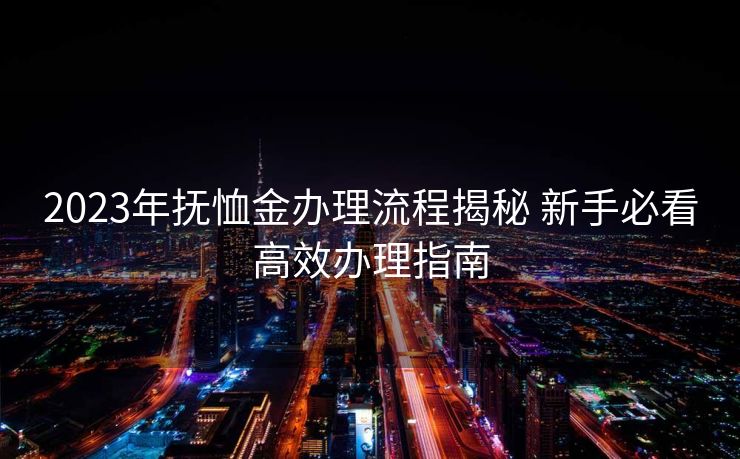 2023年抚恤金办理流程揭秘 新手必看高效办理指南