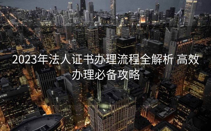 2023年法人证书办理流程全解析 高效办理必备攻略