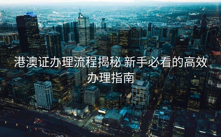 港澳证办理流程揭秘 新手必看的高效办理指南 港澳证办理流程揭秘 新手必看的高效办理指南