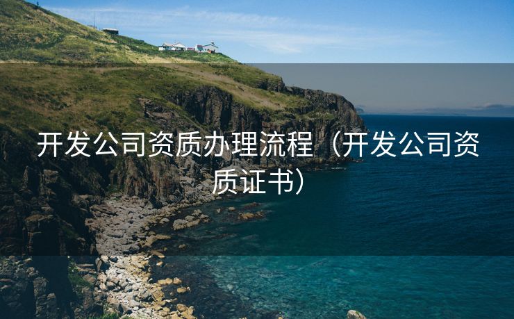 开发公司资质办理流程（开发公司资质证书）
