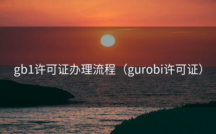 gb1许可证办理流程（gurobi许可证）