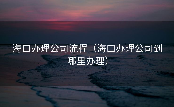 海口办理公司流程（海口办理公司到哪里办理）