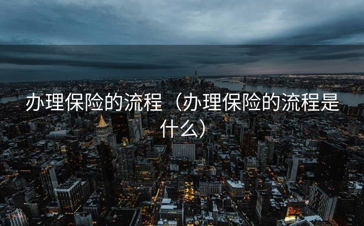 办理保险的流程（办理保险的流程是什么）