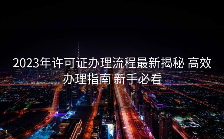 2023年许可证办理流程最新揭秘 高效办理指南 新手必看