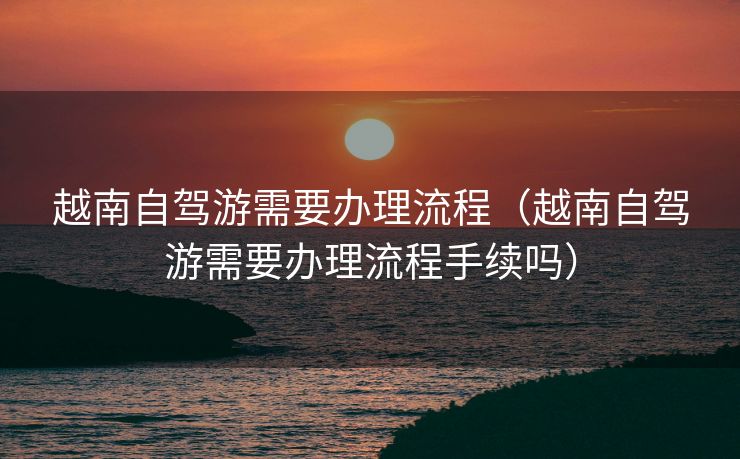 越南自驾游需要办理流程（越南自驾游需要办理流程手续吗）