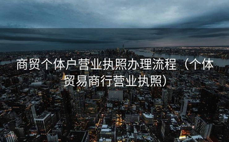 商贸个体户营业执照办理流程（个体贸易商行营业执照）