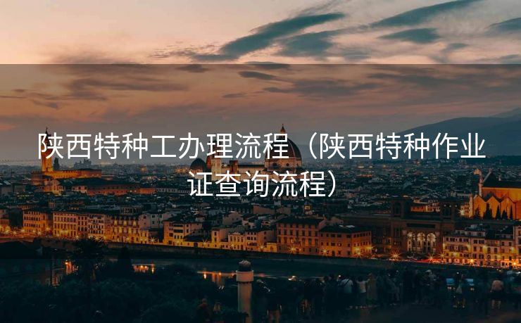 陕西特种工办理流程（陕西特种作业证查询流程）
